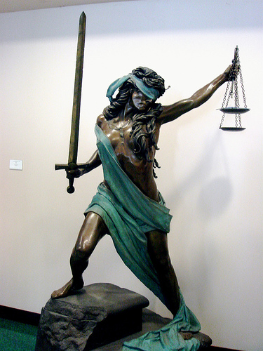 Statue of Justice from St. Loius Univeristy School of Law